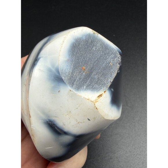 Natural Orca Agate Flame 3.25" 268g Healing Crystal Stone Blue White - Picture 5 of 12